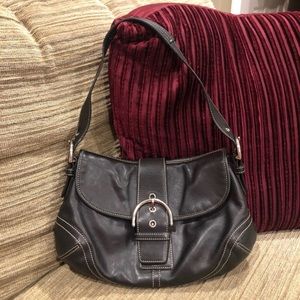 Black leather Coach purse